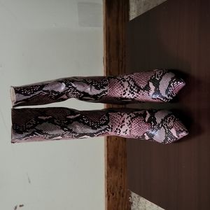 PLT Snake Print Boots 5 Pink